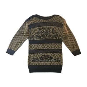 Vintage Gold & Black Beldoch Popper Sweater - Size M